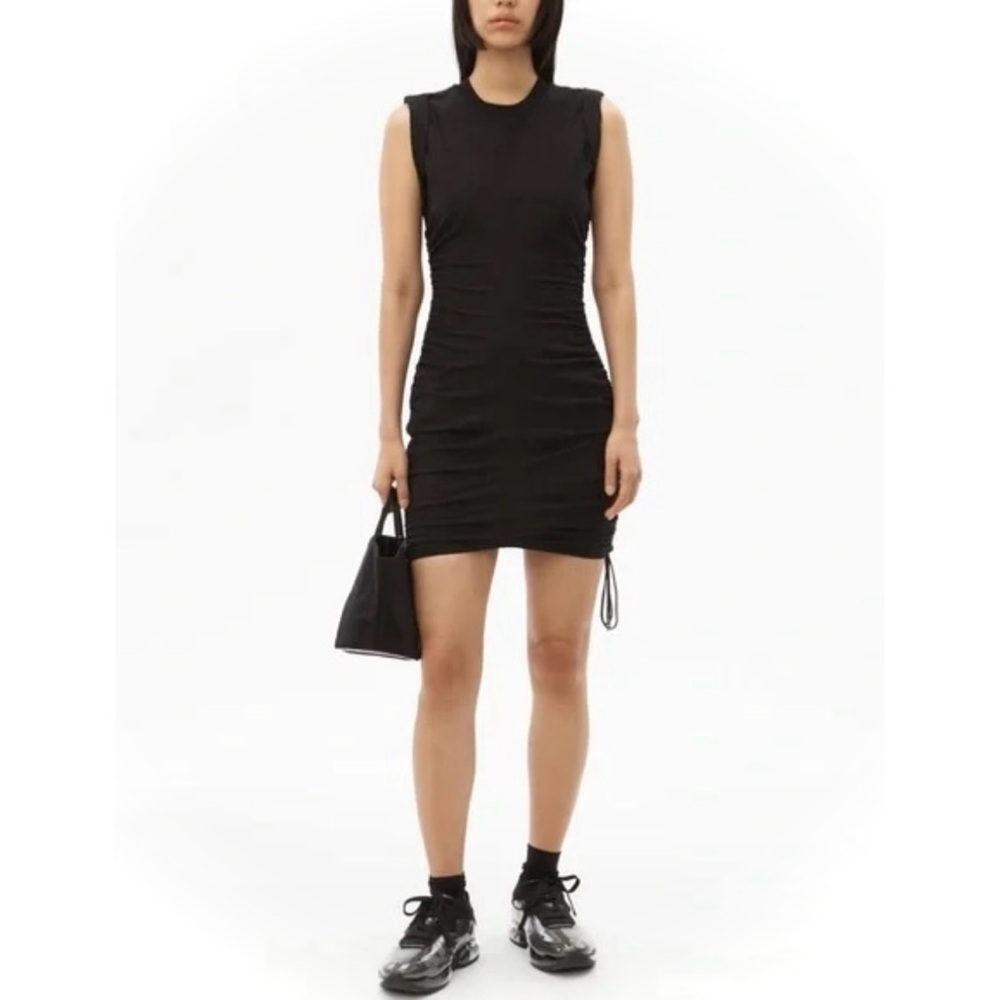 ALEXANDER WANG | L | High Twist Jersey Cinch High Neck Muscle Tank Mini Dress